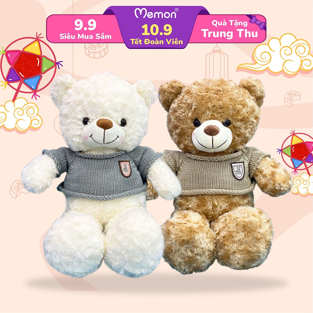 Gấu Bông Teddy Lông Xoắn Má Hồng Cao Cấp Memon