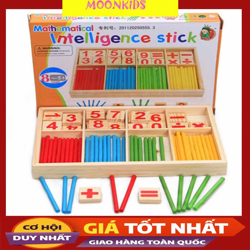 [Mã LIFETOYS1 giảm 30K đơn 99K] Bảng Gỗ Que Tính Và Số Giúp Bé Nhận Biết Số, Lượng, Màu Sắc Và Phép Tính