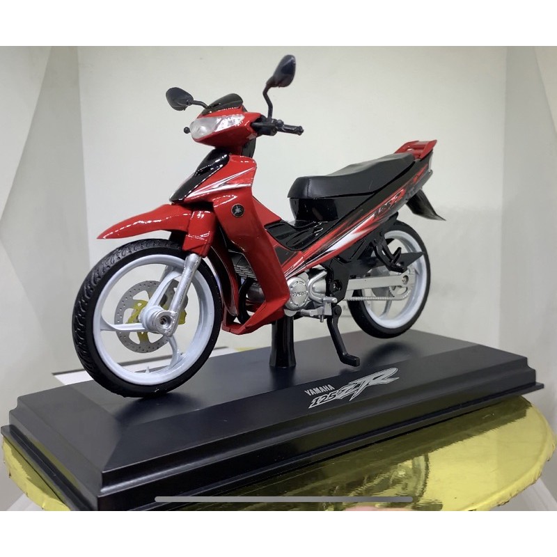 YAMAHA YAZ 125cc (Y125ZR) MÔ HÌNH XE MOTOR ( ĐỎ - ĐEN - bánh trắng ) tỉ lệ 1/12