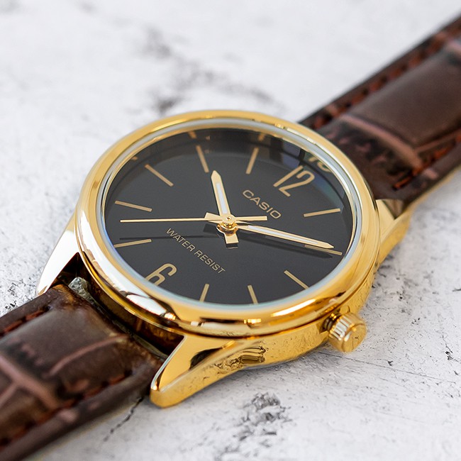 Đồng hồ nữ dây da Casio chính hãng Anh Khuê LTP-V005GL-1BUDF (28mm)