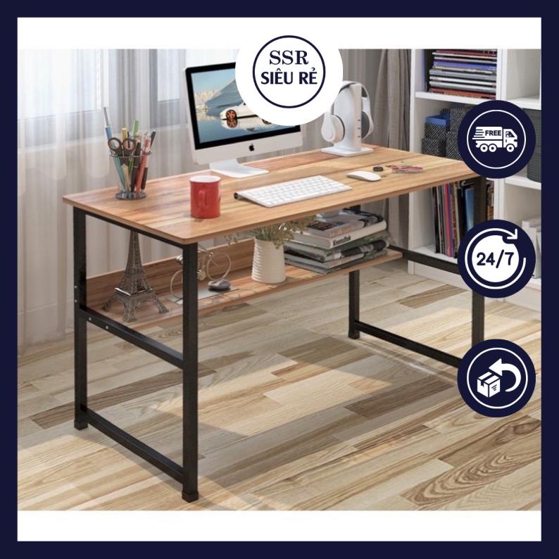 Bàn Học SSR 80x40x75cm Khung Sắt Tĩnh Điện, Mặt Gỗ MDF, Bàn Làm Việc Có Kệ Lửng (MS175236)