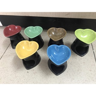 Đèn xông, đốt, khuếch tán tinh dầu bằng nến Hình Trái Tim - Gốm Bát Tràng