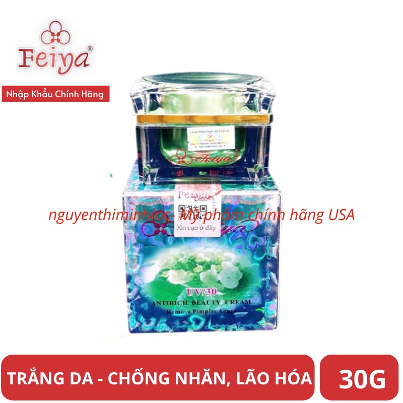 [Có tem] Kem Thạch Feiya Dưỡng Trắng Da FEIYA  Chống Lão Hóa - UV30 Antirich Beauty Cream Remove Pim