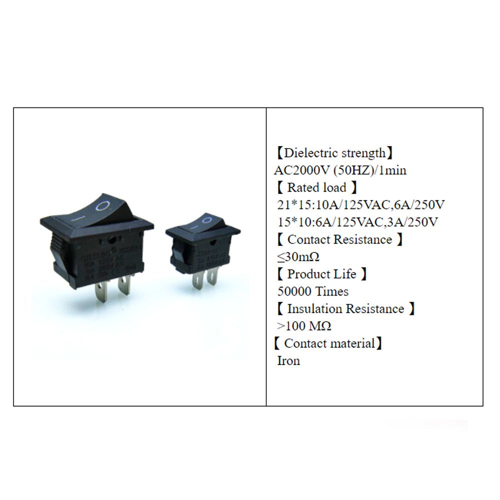 Set 10 công tắc KCD1 250V 3A 21*15mm cho tàu thuyền
