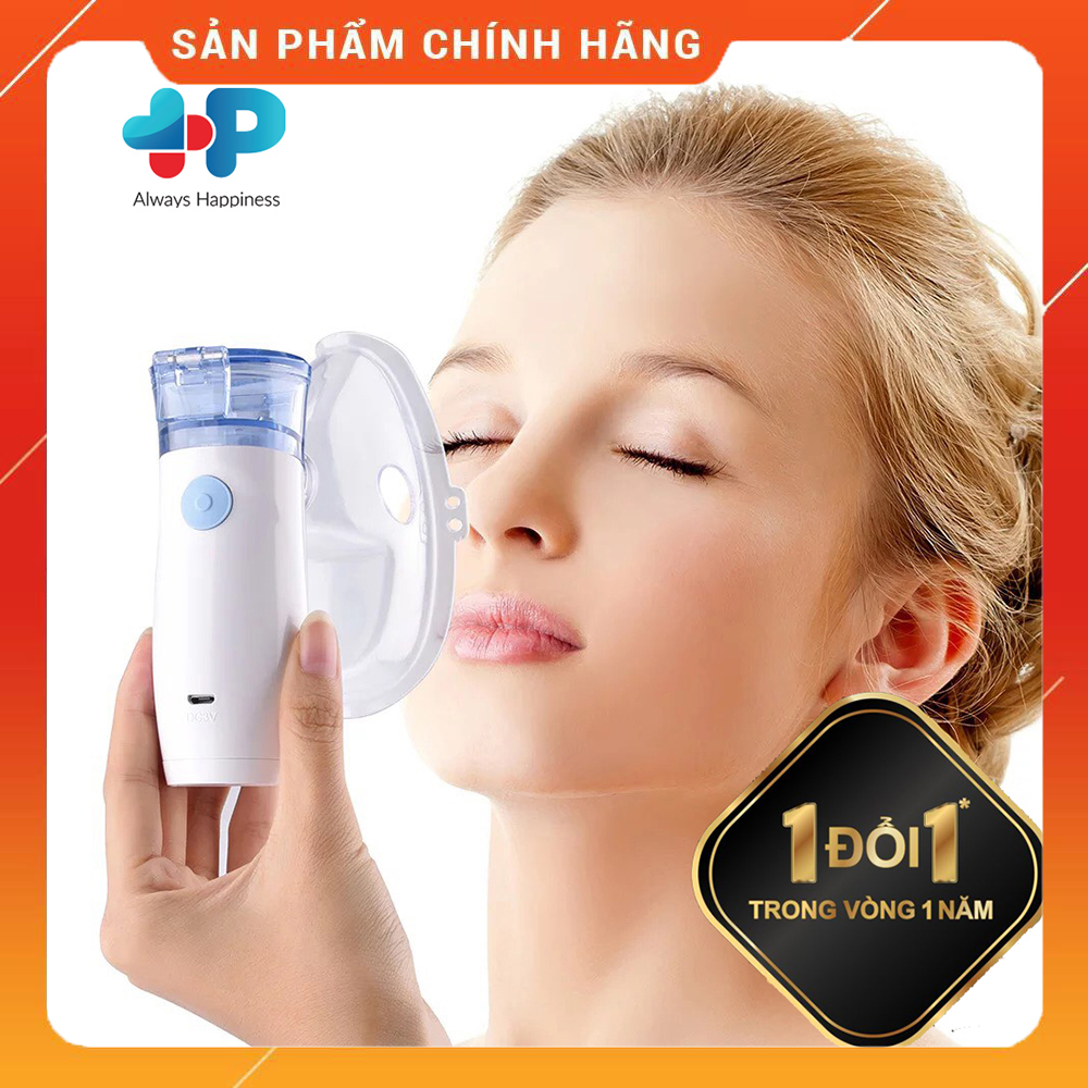 Máy xông mũi họng cầm tay Mesh Nebulizer sạc điện hoặc pin máy xông khí dung, vệ sinh mũi họng