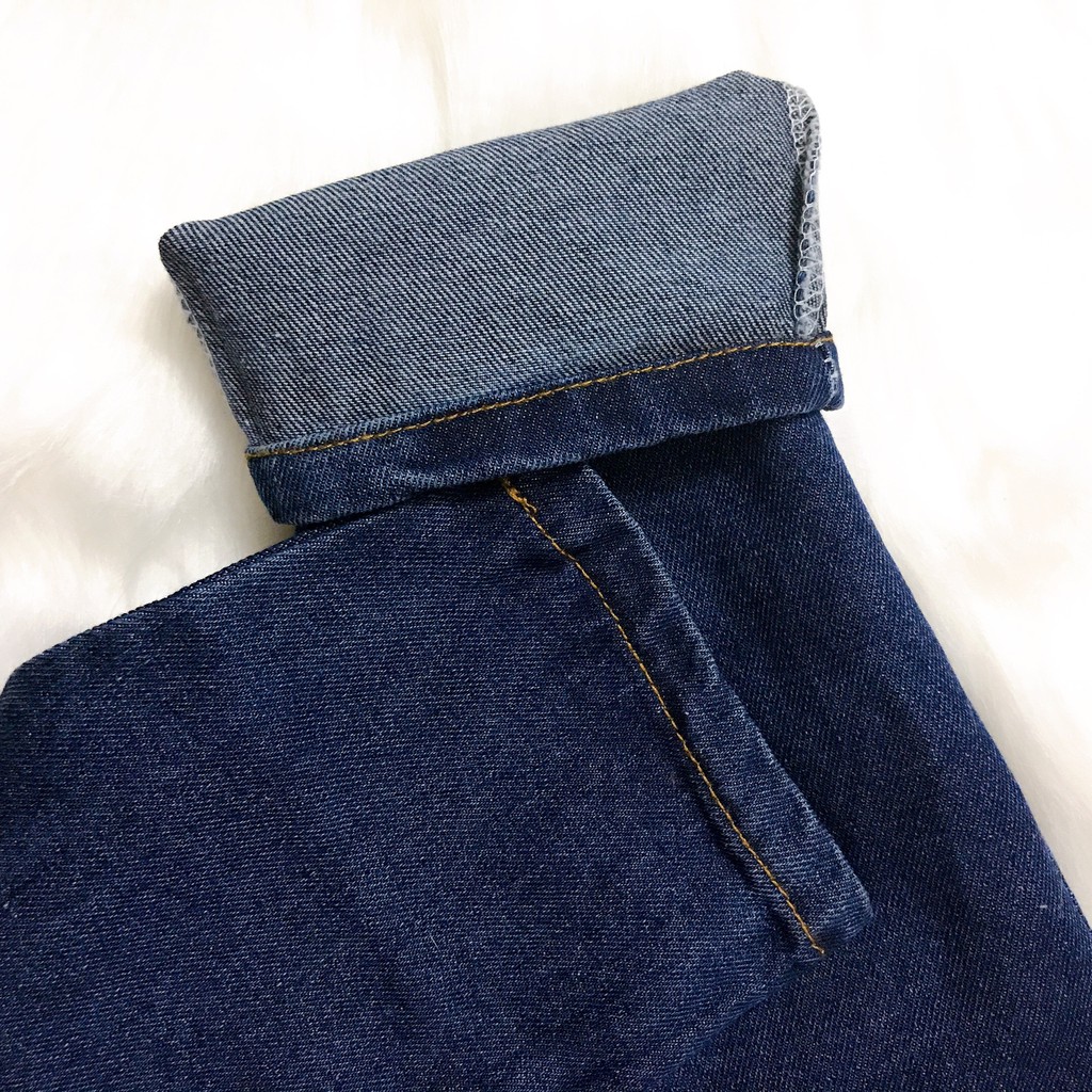Quần yếm jeans hai dây dáng dài cho bé gái bé trai màu xanh, đen form rộng Hàn Quốc 05