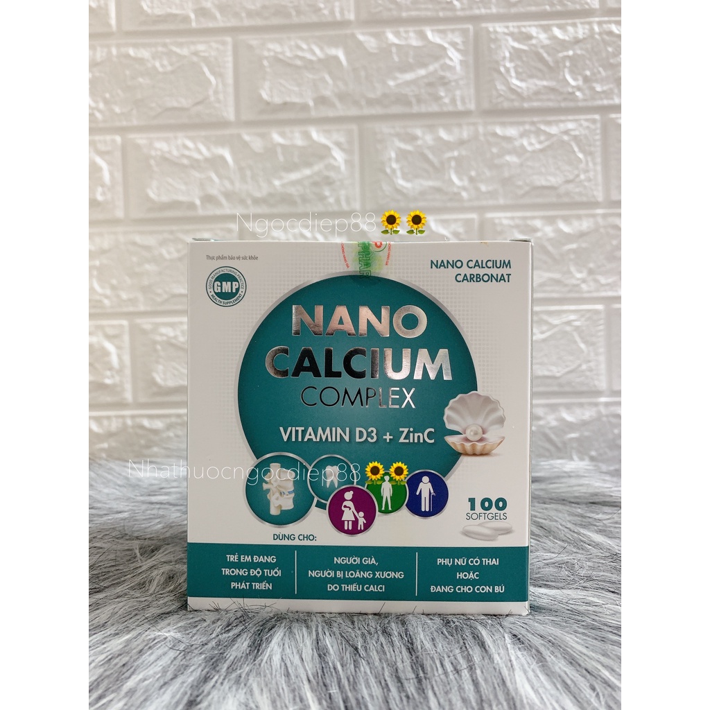 Viên uống NANO CALCIUM  bổ sung canxi ,chắc Khỏe Xương, Phát Triển Hệ Xương, Giảm Loãng Xương