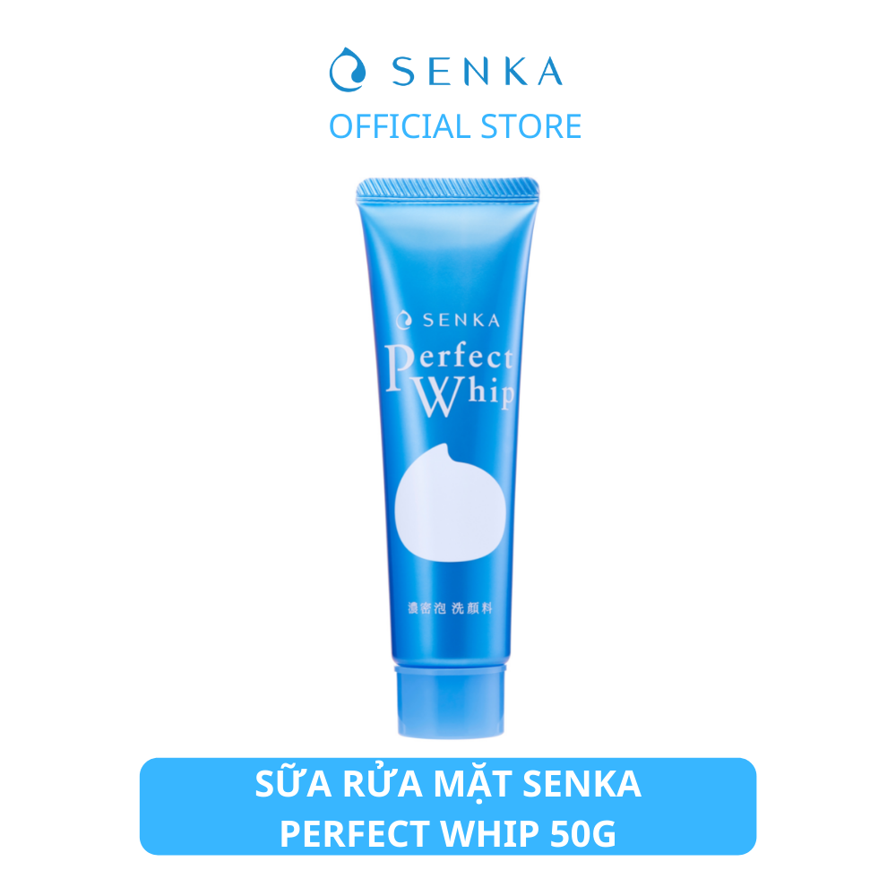 [Quà tặng] Sữa rửa mặt tạo bọt chiết xuất tơ tằm trắng Senka Perfect Whip 50g