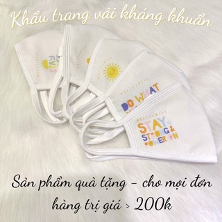 Khẩu trang vải kháng khuẩn 3 lơp in hình tươi vui, động lực tích cực
