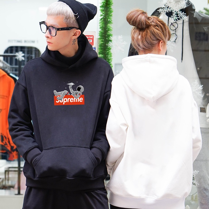 Áo thu đông 2 màu đen trắng áo đôi Hoodie nhiều size (N168)