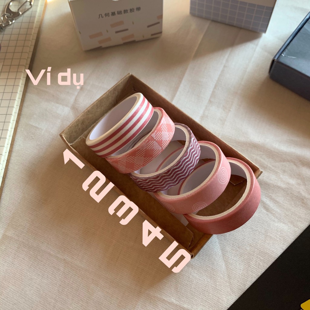 CUỘN WASHI TAPE GAM MÀU PASTEL CÓ HỌA TIẾT (ảnh thật) -  washi tape trang trí - Tiệm nhà Chun