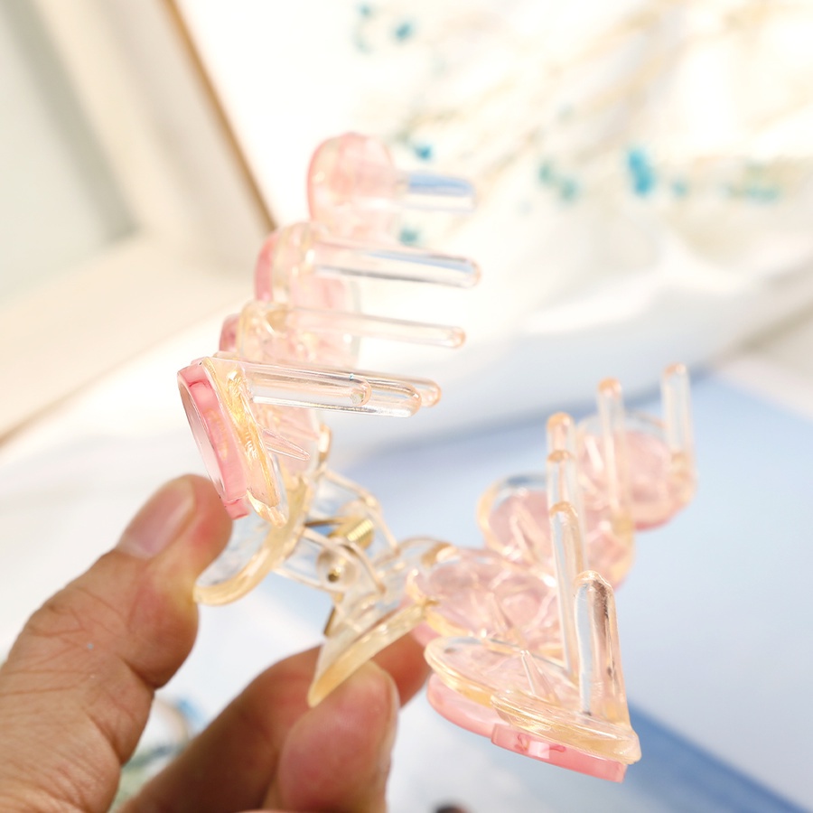 Kẹp tóc acrylic phối trong suốt phong cách Hàn Quốc