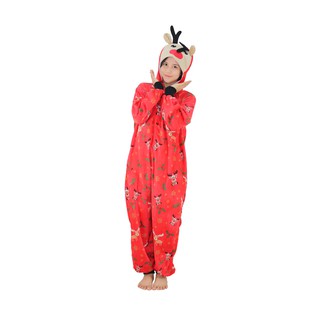 [CÓ SẴN_HÀNG LOẠI 1] Bộ Đồ Liền Thân Hình Thú Tuần Lộc Đỏ -  Bộ Đồ Thú / Bộ Đồ Ngủ Tuần Lộc Đỏ Người Lớn Trẻ Em