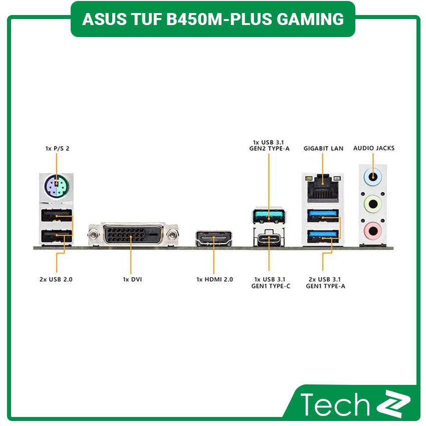 Mainboard ASUS TUF B450M-PLUS GAMING (AMD B450, Socket AM4, m-ATX, 4 khe RAM DDR4)