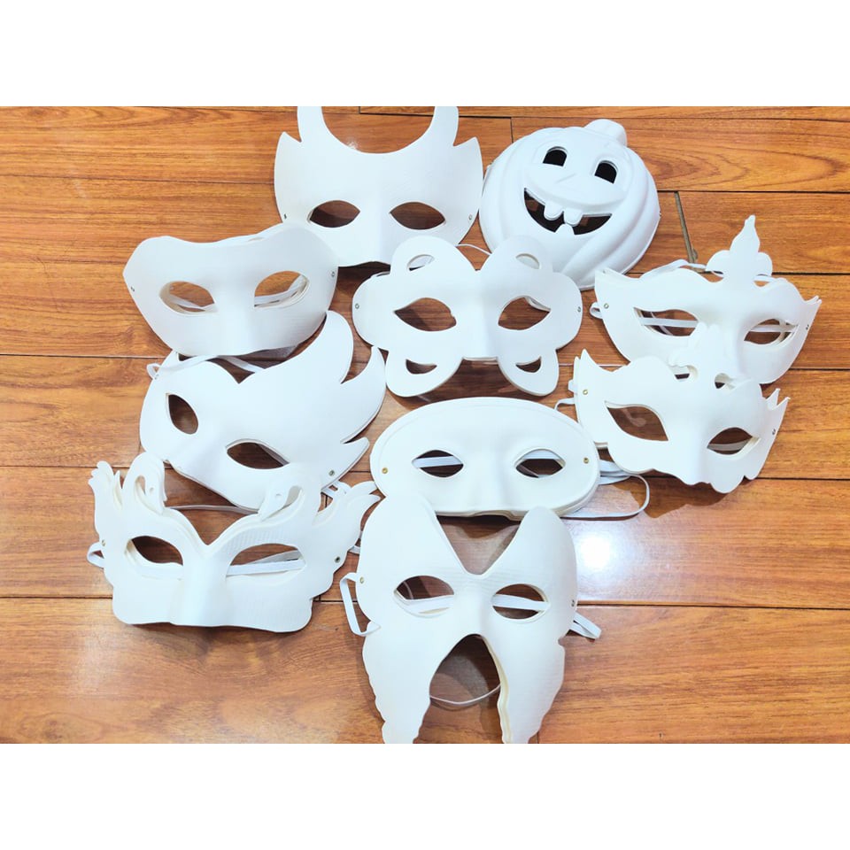 Set 10 cái Mặt nạ giấy bồi hallowen