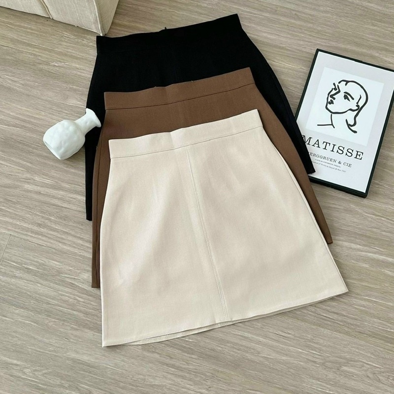 Chân váy chữ A dáng ngắn Basic  lưng cao chất dấc mềm mịn co dãn nhẹ, chân váy basic 2023 mã 7621