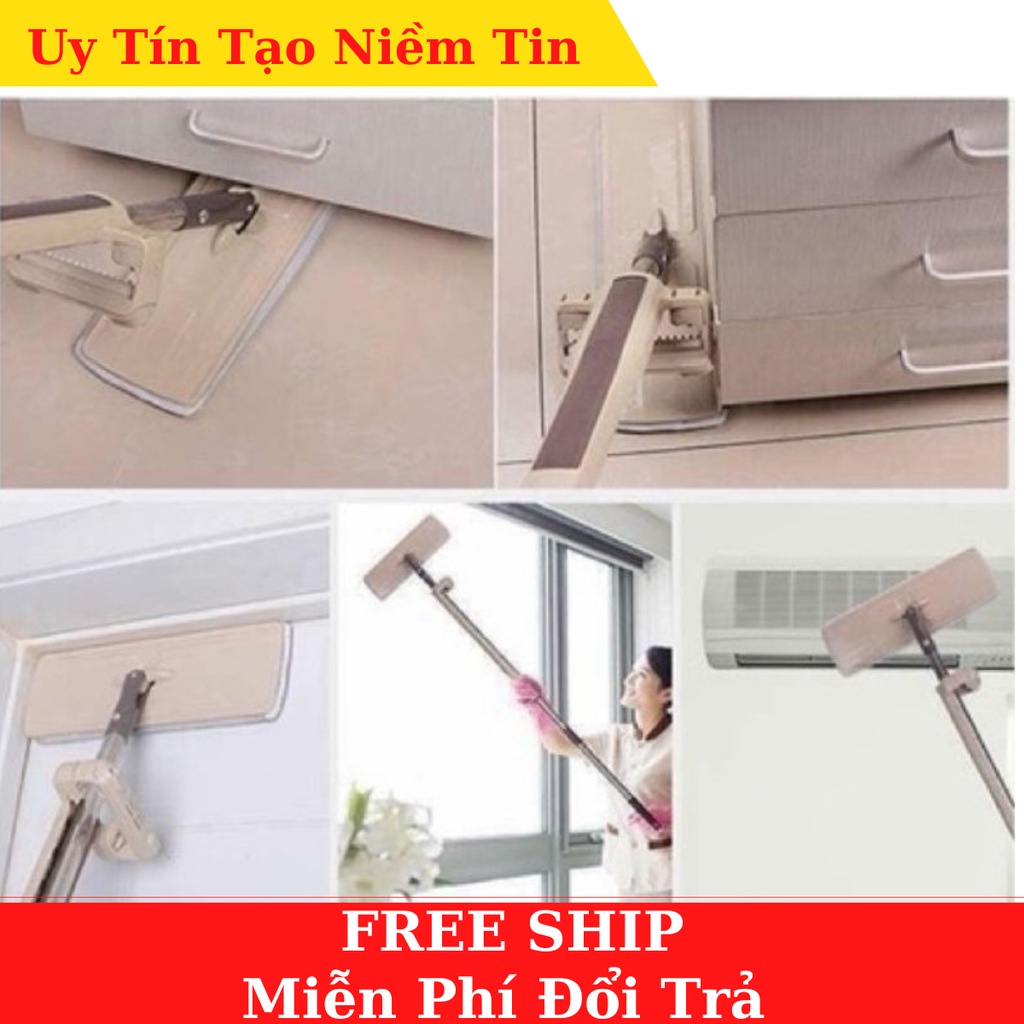 Chổi lau nhà tự vắt thông minh spin tặng 1 bông lau [ tổng 2 bông lau ]