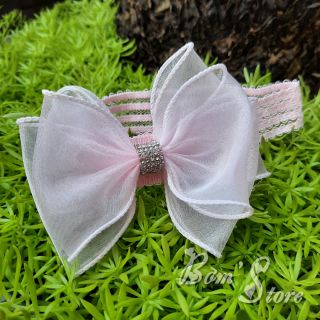 Băng đô handmade nơ voan dây đá cho bé