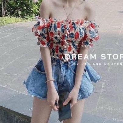 Quần shorts Jeans Xòe ống rộng tuarua