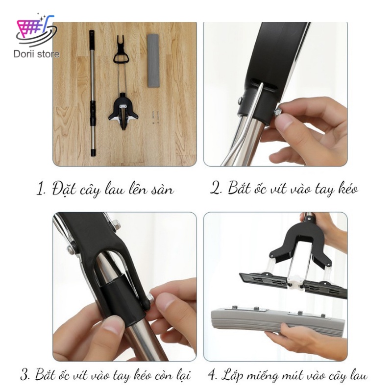 Cây Lau Nhà Thông Minh Tự Vắt, Chổi Lau Nhà Mút Xốp Cao Su Non, Cây Chà Sàn Siêu Hút Nước