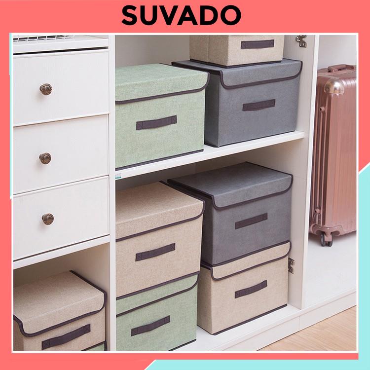 Hộp vải đựng đồ gấp gọn thùng đựng quần áo đồ lót đồ chơi đa năng bằng vải cứng, có nắp đậy HV01 SUVADO