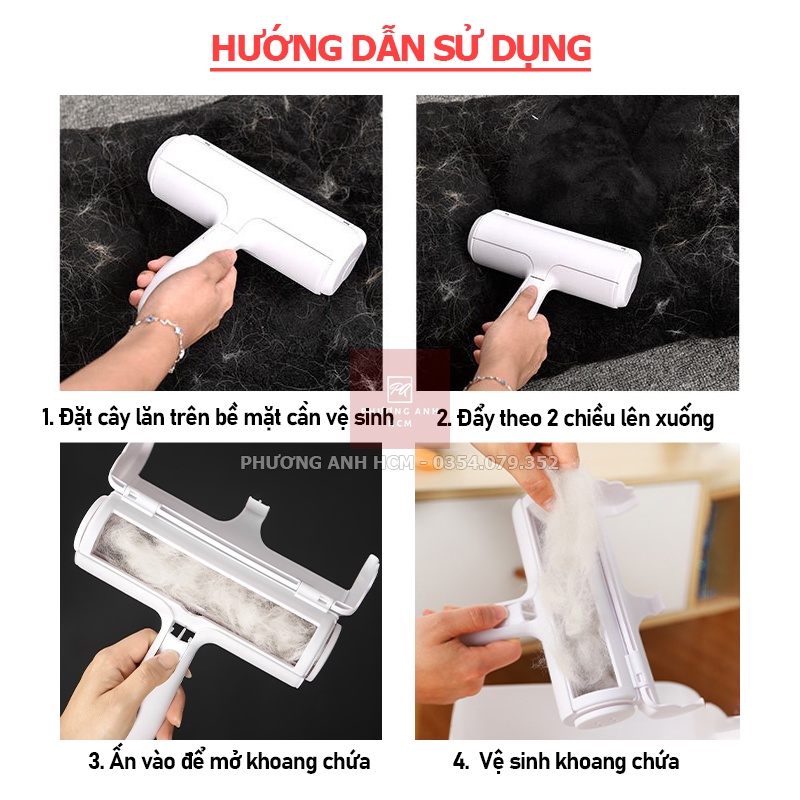 CÂY LĂN TĨNH ĐIỆN HÚT LÔNG THÚ CƯNG/ Cây Lăn Lông Chó Mèo Làm Sạch Quần Áo, Ga Giường, Sofa