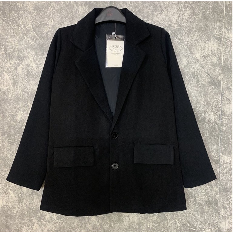 Áo vest nữ 2 lớp, Áo Blazer tay dài màu trơn cho nữ cao cấp 2 màu đen/nâu phong cách hàn quốc