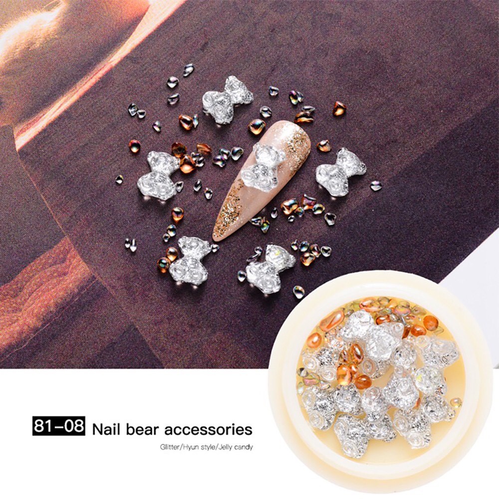 Phụ Kiện Nail - 2 Charm Gấu 3D Trang Trí Móng