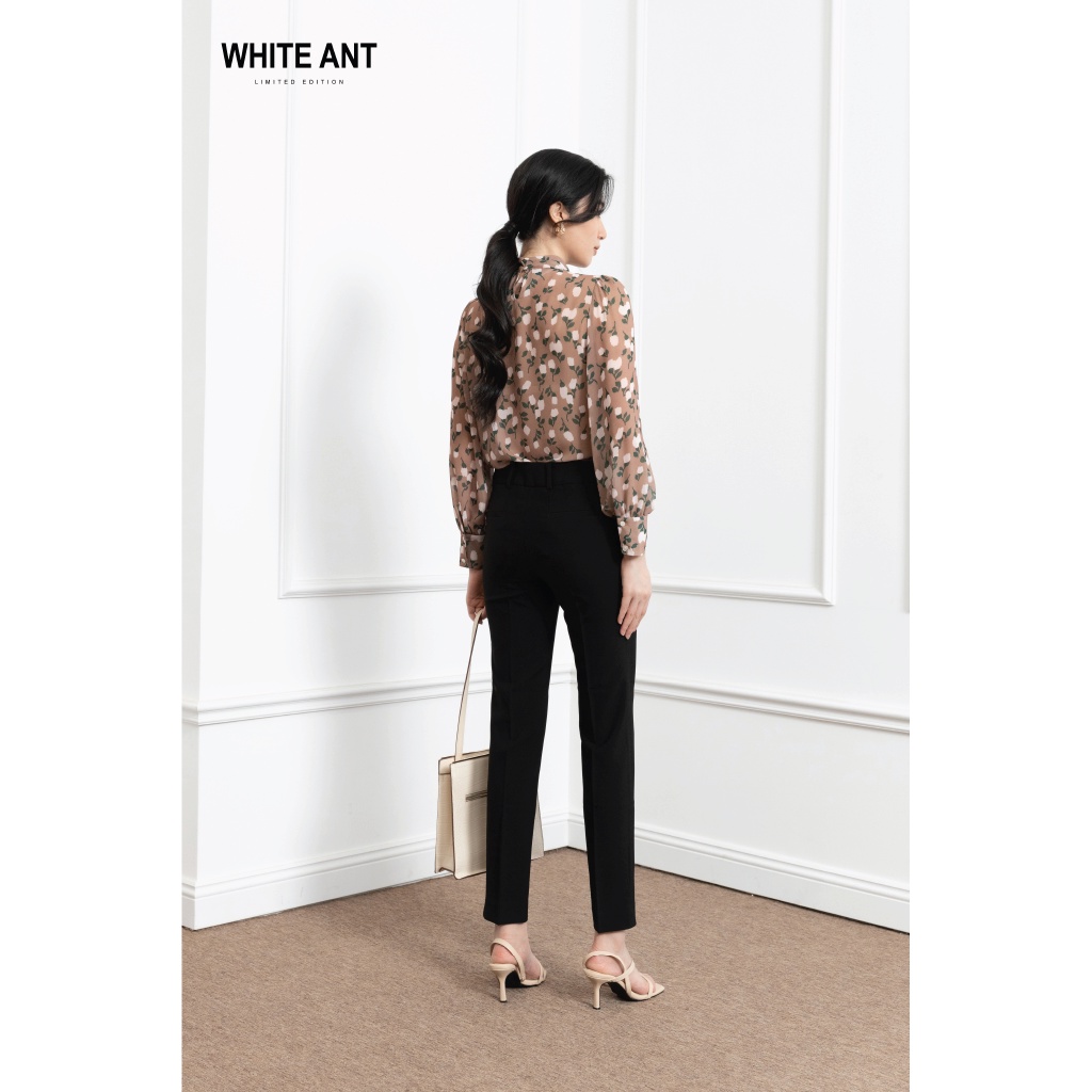 Quần Côn Lỡ Công Sở Nữ WHITE ANT Chất Liệu Text Hàn Quốc Co Giãn Nhẹ 16402223K.100