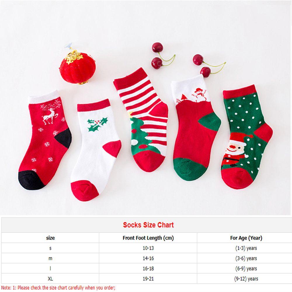 Set 5 Đôi Vớ Giữ Ấm Mùa Đông Thời Trang Giáng Sinh