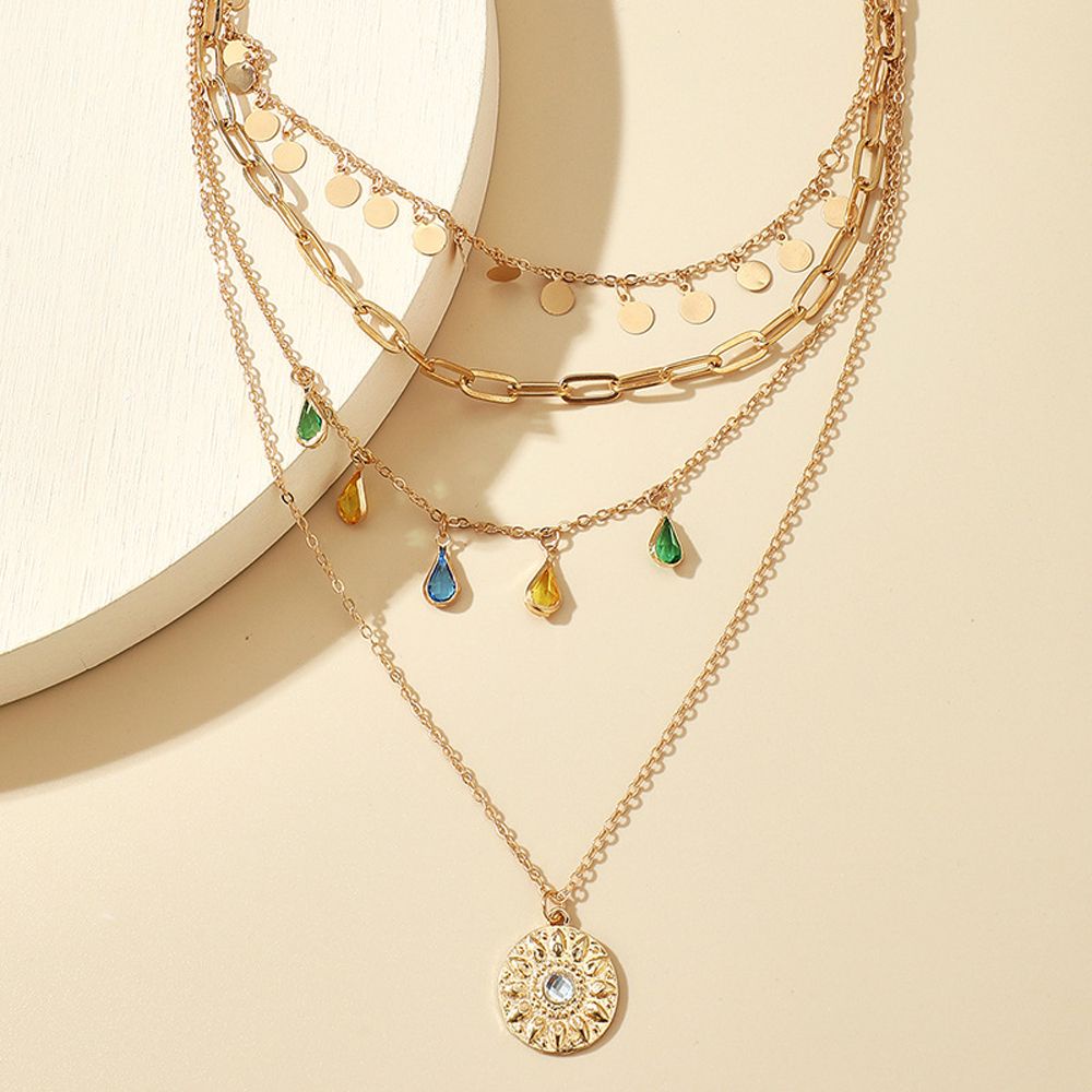 Vòng cổ choker nhiều lớp phối tua rua phong cách cổ điển thanh lịch cho nữ
