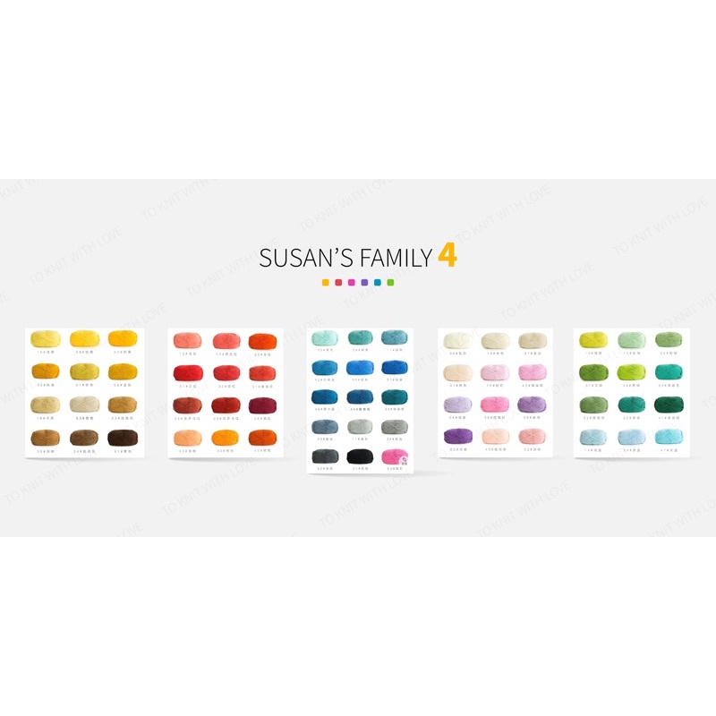 Combo 50 cuộn len cotton Susan’s Family 4 chuyên móc thú bông handmade