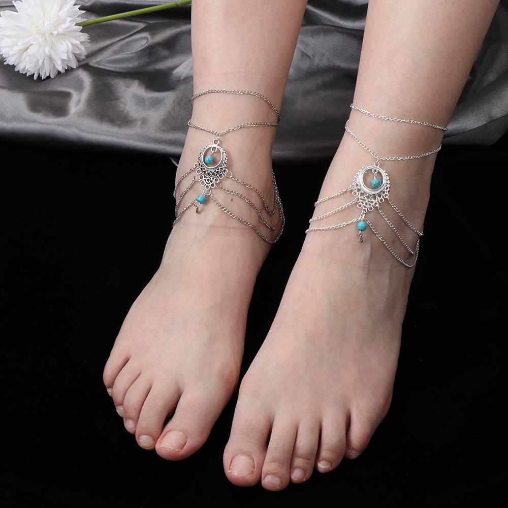 NIUYOU Lắc Chân Nhiều Lớp Phong Cách Bohemia Cho Nữ