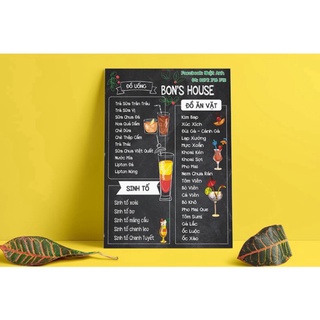 In menu số lượng ít, ép plastic, thiết kế theo yêu cầu inbox shop trước khi đặt đơn Giấy