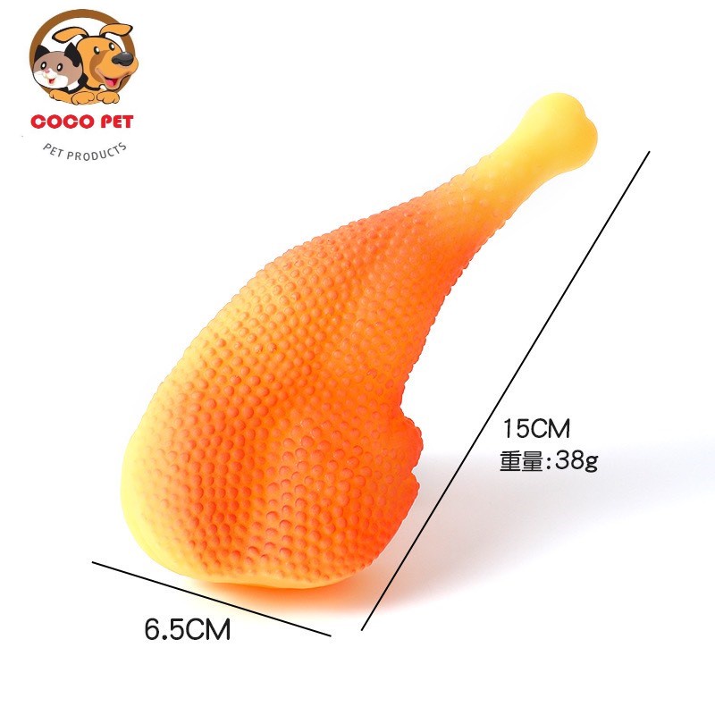 Đồ Chơi Đùi Gà Gặm Cao Su Có Tiếng Kêu Chút Chít Cho Chó Mèo Thú Cưng