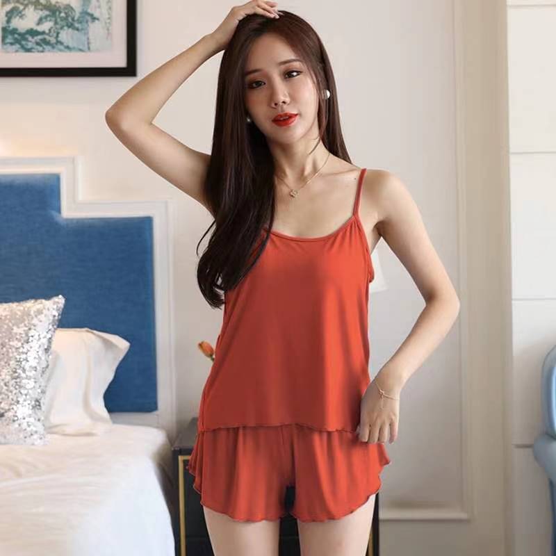 Pijama Female Pajamas Sexy Camisole + Sexy Pajamas Shorts Adult Female Pajamas Cheap