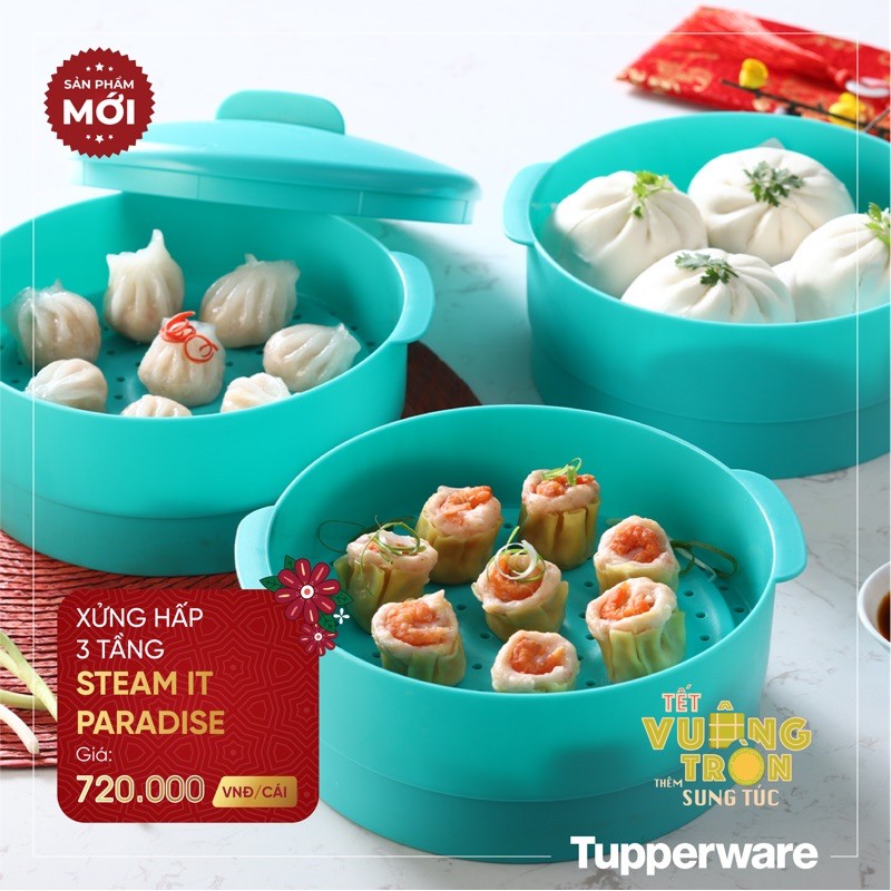 xửng hấp 3 tầng Tupperware ( mới )