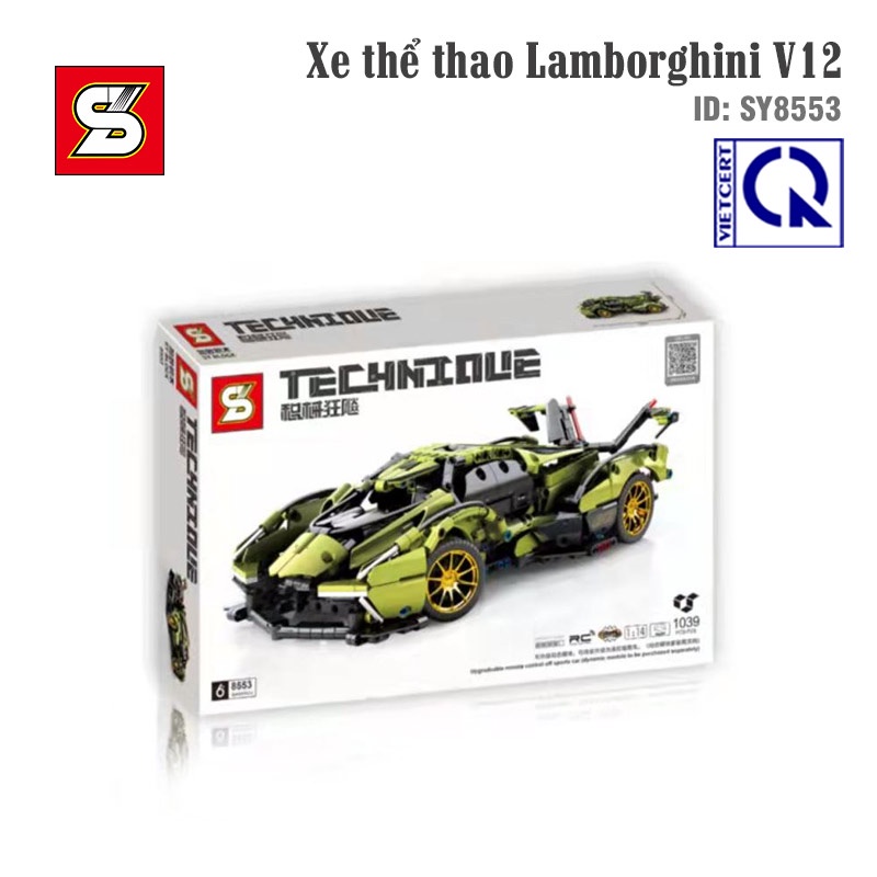Lego lắp ghép ô tô- đồ chơi mô hình Siêu xe Lamborghini V12 Visito GT điều khiển từ xa. Bảo hành 12 tháng toàn quốc