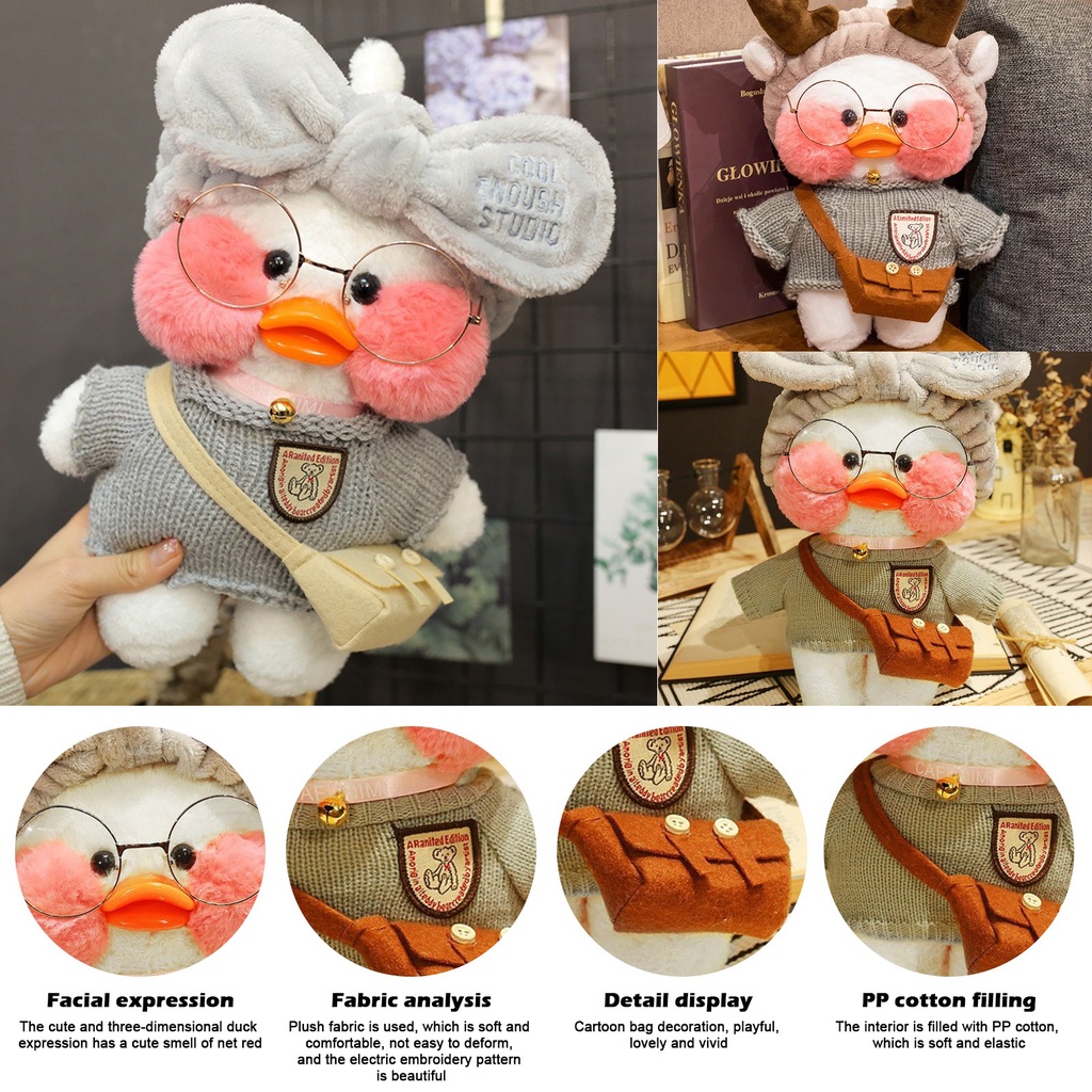 Đồ chơi nhồi bông Hình Vịt Mềm 30cm Trang Trí Quán Cà Phê timetunnel