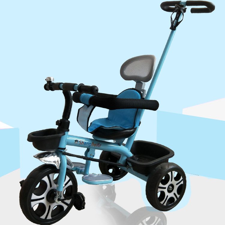 (loại đẹp)Xe đẩy ba bánh đa năng 3in1 senmysan có cán đẩy chuông ghế nệm vải cho bé từ 6 tháng