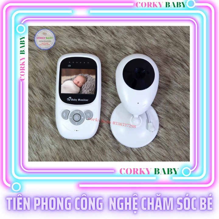 [Tặng kèm thìa báo nóng] Máy báo khóc Baby Monitor màn hình 2.4 in- Camera giám sát trẻ em siêu nét mbk02