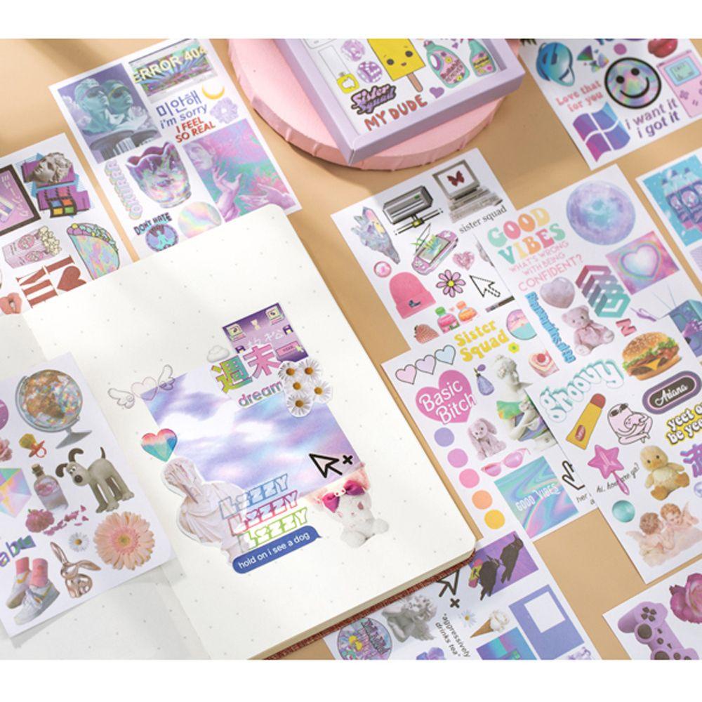 Sticker Dán Trang Trí Sổ Tay DIY Họa Tiết Giấc Mơ Phong Cách Retro