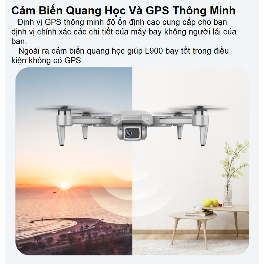 Flycam Giá Rẻ 4K L900 PRO💥 Bảo Hành 12 Tháng 💥Máy Bay Flycam , Gimbal 2 Trục, Động cơ không chổi than, Tầm xa 1200m