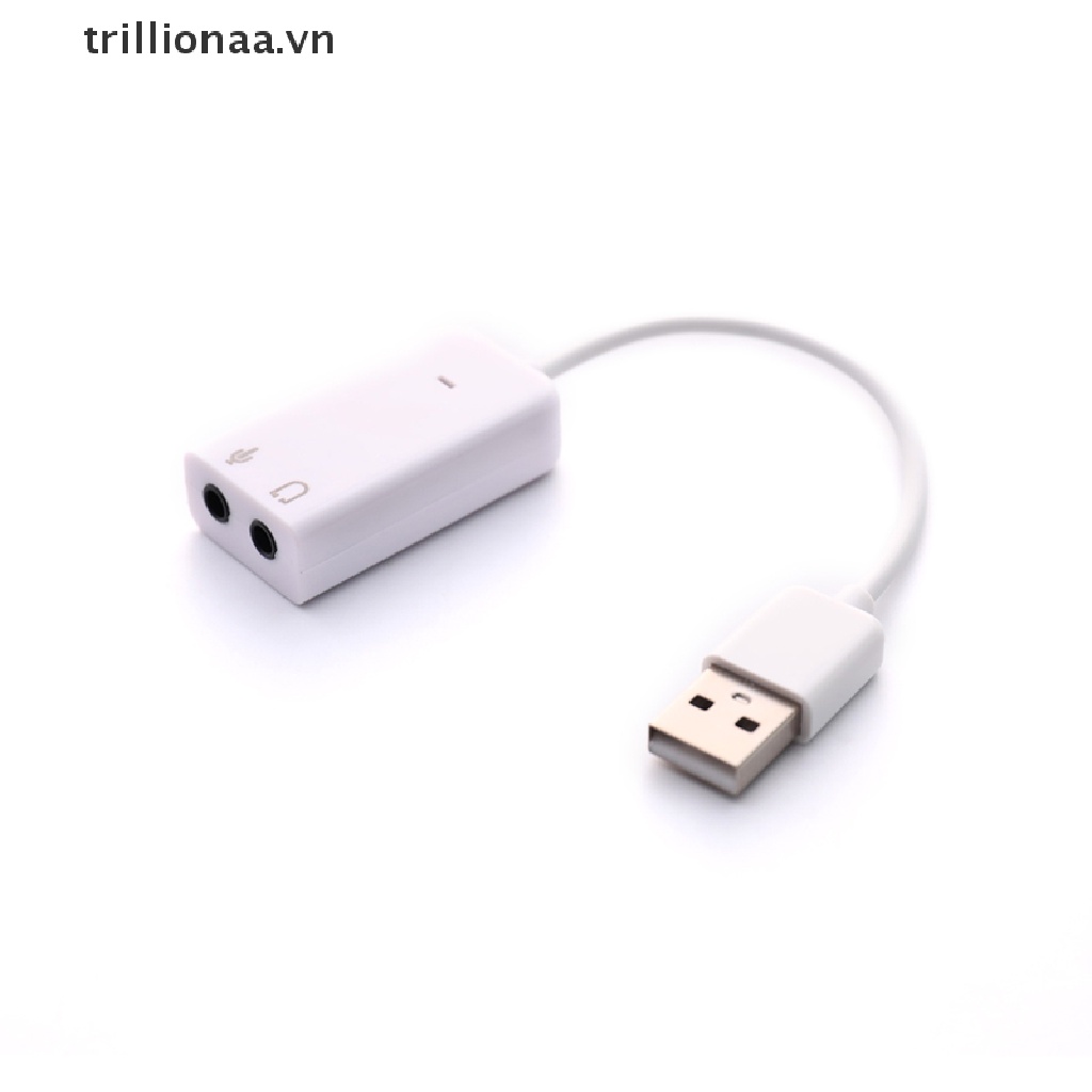 Thẻ Âm Thanh Trillionaa USB Ảo 7.1 3D Chuyển Đổi USB Sang Jack 3.5mm.