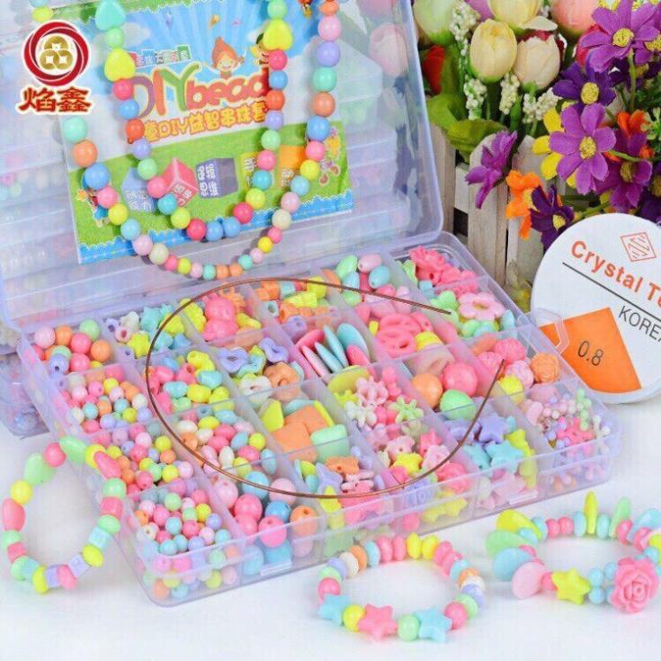 Bộ xâu vòng hạt cườm 24 ô 550pcs