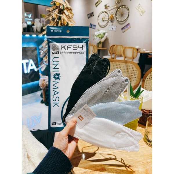 Khẩu trang KF94 - Uni mask kháng khuẩn - Chống bụi 99%, Có tem kiểm định trong mỗi gói chính hãng công ty