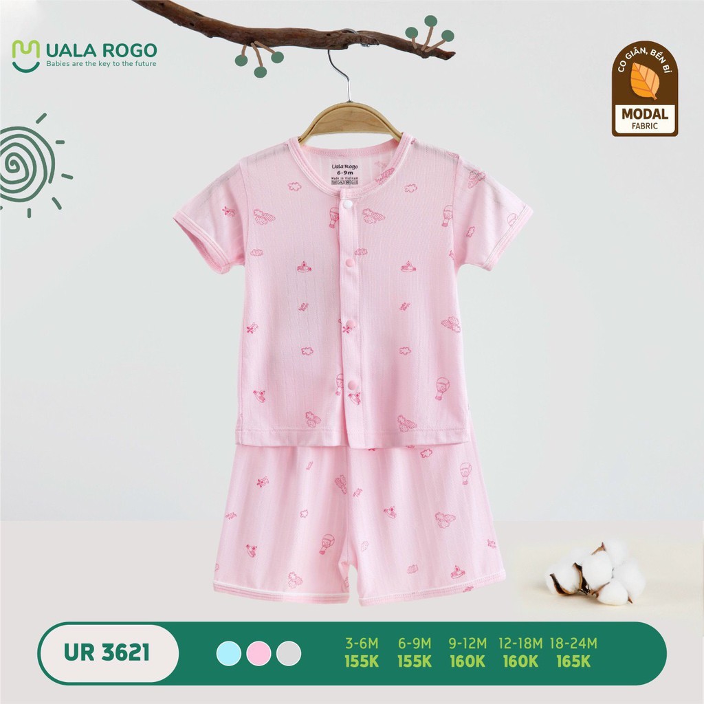 Bộ cộc Ualarogo vải sồi modal cài giữa mẫu hè 2021 UR3621