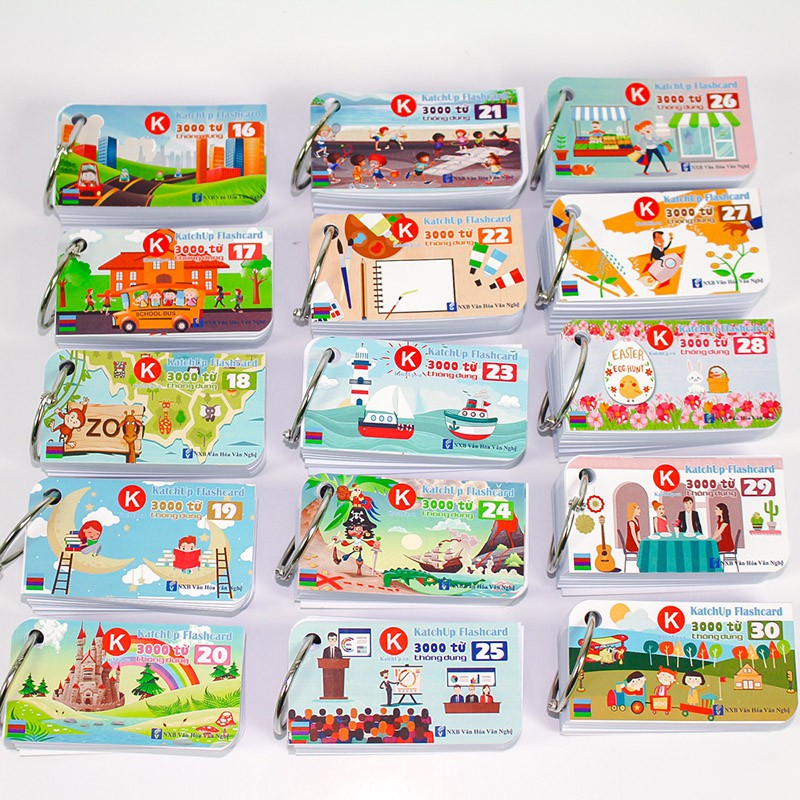 Bộ KatchUp Flashcard 3000 từ tiếng Anh B (1500 từ) – 3 loại giấy