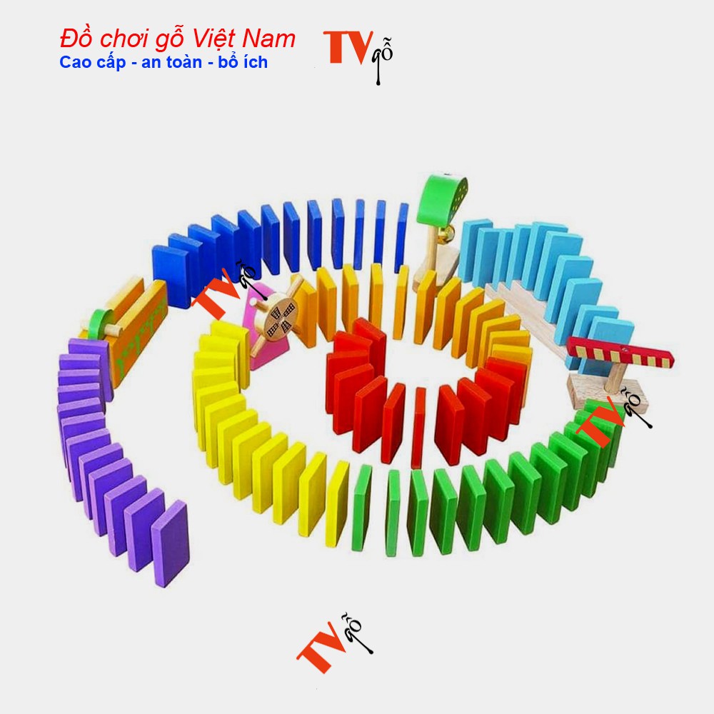 Đồ chơi xếp hình cho bé | Bộ xếp domino gỗ thông minh Việt nam