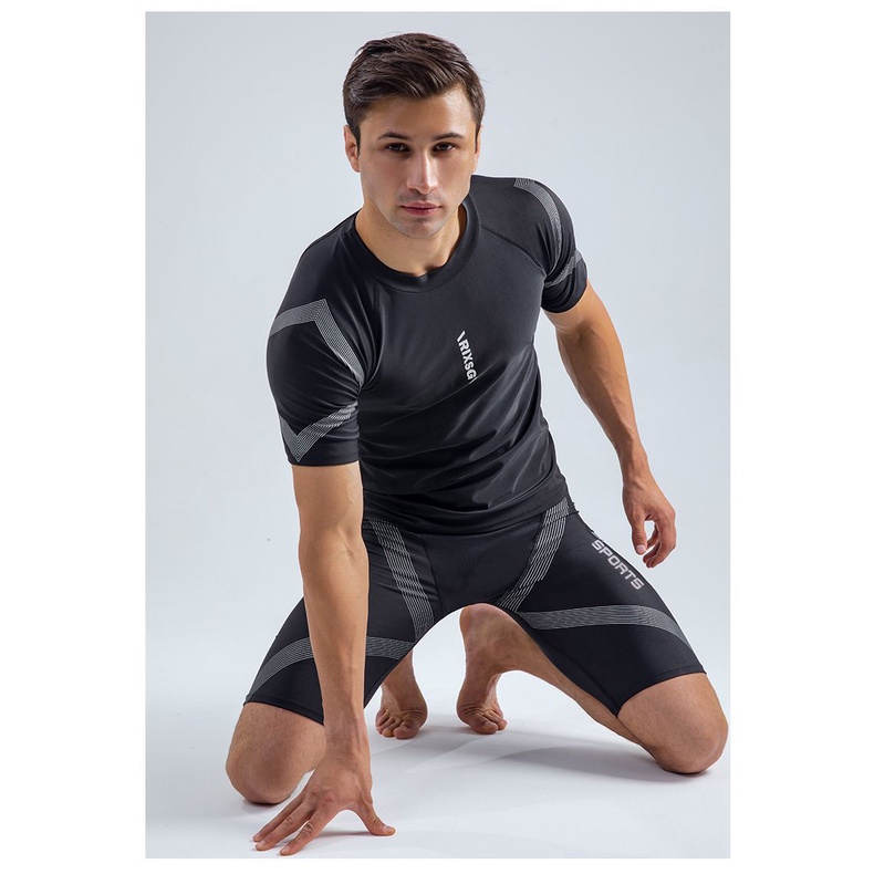 Hàng Sẵn Sàng!!! Bộ Đồ Bơi Tay Ngắn Phong Cách Hàn Quốc Thời Trang Cho Nam